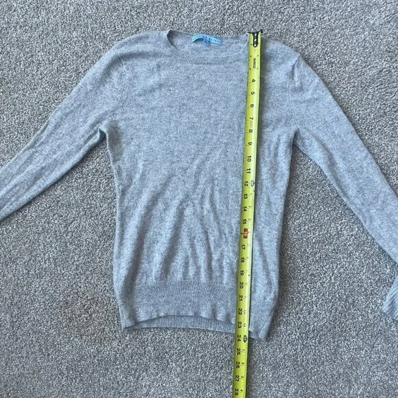 Antonio Melani Light Gray Vera Poet Ruffle Cuff 100% Cashmere Sweater - Picture 5 of 10